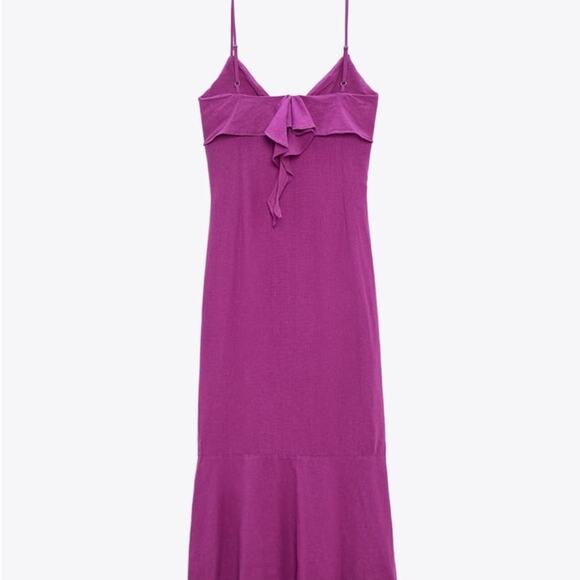 ZARA BLOGGER FAVORITE RUFFLED SLIP DRESS - Picture 13 of 14